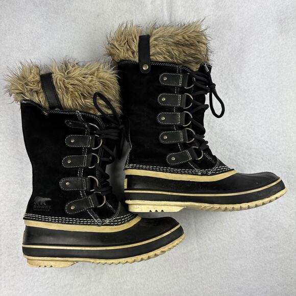 Sorel Boots Joan of Arctic Tall Winter Size 6 Waterproof Faux Fur Brown Tan Snow - Picture 1 of 6